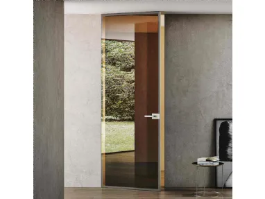 Porta per interni Filomuro Crystal Argento in vetro Reflex Bronzo e alluminio di BiHome