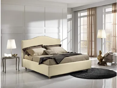 Letto con testiera sagomata in tessuto imbottito Bellini di MaxHome