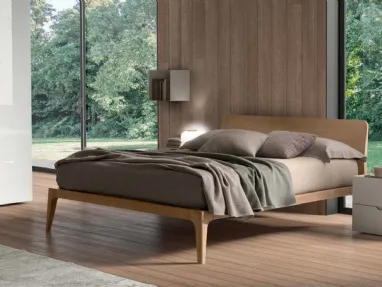 Letto moderno in legno con testiera Zenit di Morassutti