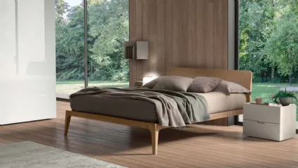 Letto moderno in legno con testiera Zenit di Morassutti