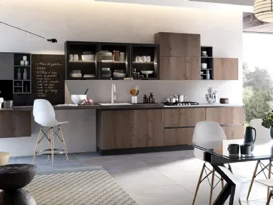 Cucina Moderna angolare Nala in rovere terra di Mobilturi