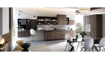 Cucina Moderna angolare Nala in rovere terra di Mobilturi