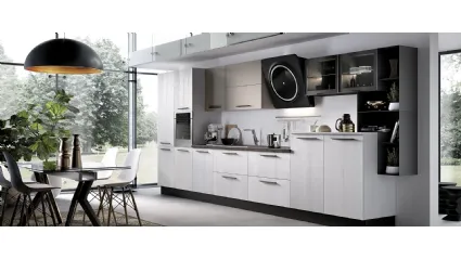 Cucina Moderna lineare Nala in rovere pietra di Mobilturi