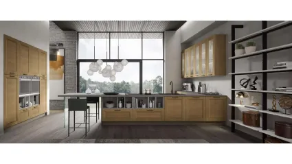 Cucina Moderna con penisola Nina in rovere miele di Mobilturi