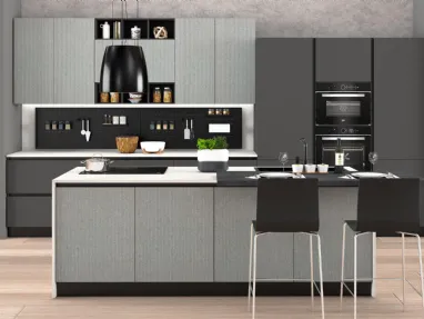 Cucina Moderna Sandy 01 Grigio Dune e Antracite Polvere di Net Cucine