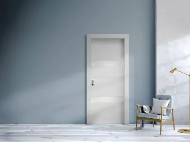 Porta per interni Fashion Favolosa in laccato bianco con inserti in vetro di Nusco