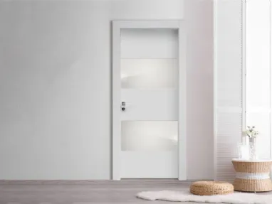 Porta per interni Fashion Incantevole in laccato bianco con inserti in vetro di Nusco