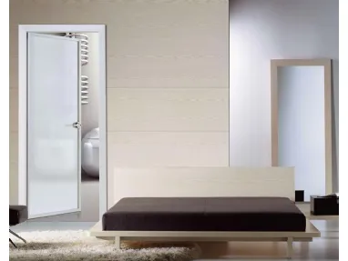 Porta per interni Luxdoor Chrystall in vetro con telaio in alluminio di Nusco