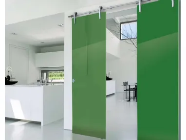 Porta per interni Luxdoors Arms in vetro laccato e alluminio di Nusco